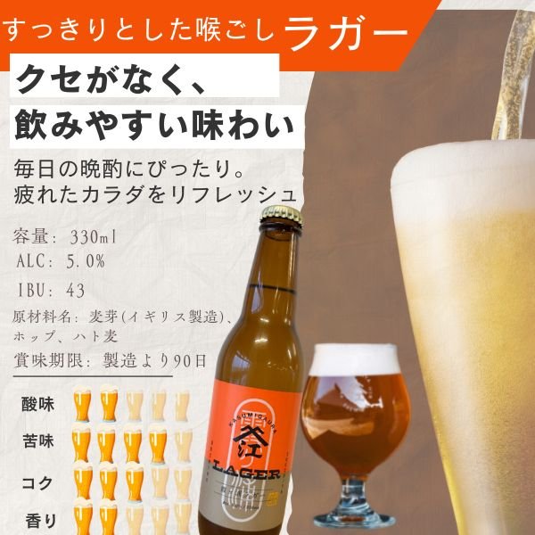 画像2: 江口屋醸造所 クラフトビール ラガー 3本セット 霞ヶ浦エリア 地ビール お取り寄せ 贈答用 (2)